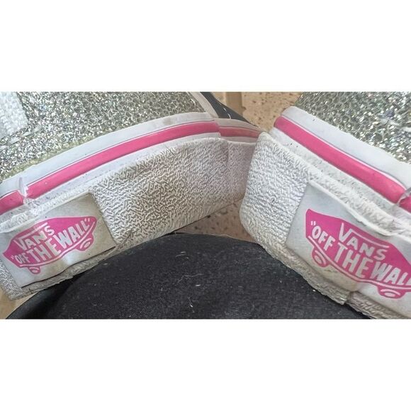 VANS Digi Unicorn Sk8-Hi Zip Silver Glitter Girls Sneakers Size 7 - Picture 12 of 13